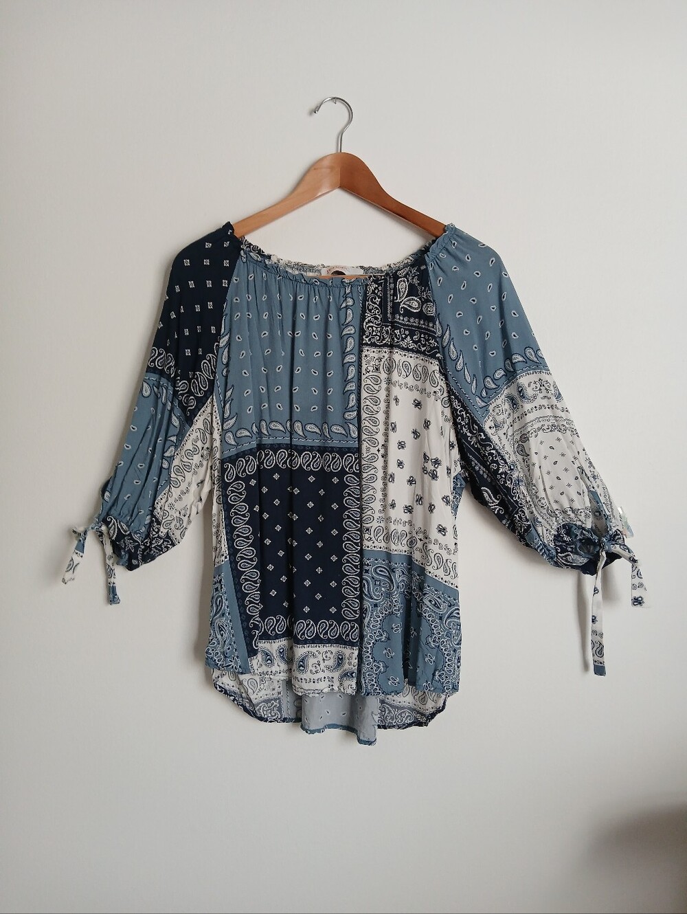 renee C Top Boho Mixed Print Size 1XL Rayon Blouse